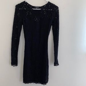 Black lace mini dress